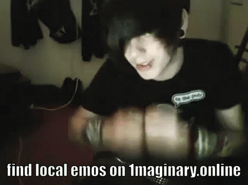 A Picture Of A Person With The Words Find Local Emos On Imaginary Online GIF