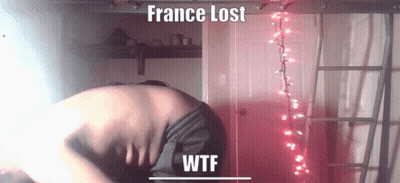 A Picture Of A Person With The Words France Lost Wtf Written On It GIF