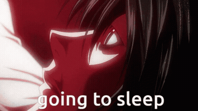 A Picture Of A Person With The Words " Going To Sleep " Below It GIF