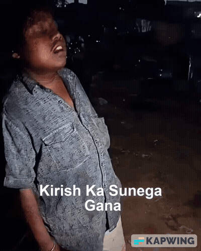 A Picture Of A Person With The Words " Kirish Ka Sunega Gana " On It GIF
