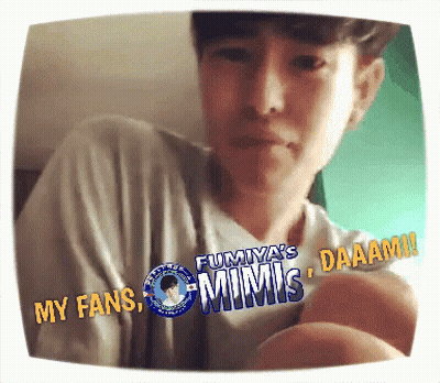 A Picture Of A Person With The Words " My Fans Mimis " On It GIF