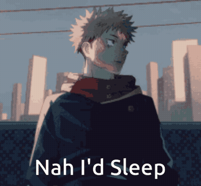 A Picture Of A Person With The Words Nah I 'D Sleep Written On It GIF