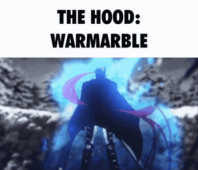 A Picture Of A Person With The Words " The Hood Warmarble " Above Them GIF