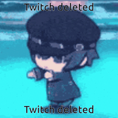 A Picture Of A Person With The Words Twitch Deleted Written On It GIF
