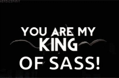 A Picture Of A Person With The Words `` You Are My King Of Sass '' Written On It . GIF