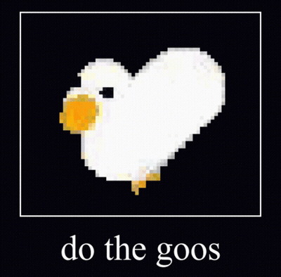 A Picture Of A Pixelated Duck With The Words Do The Goose Underneath It GIF