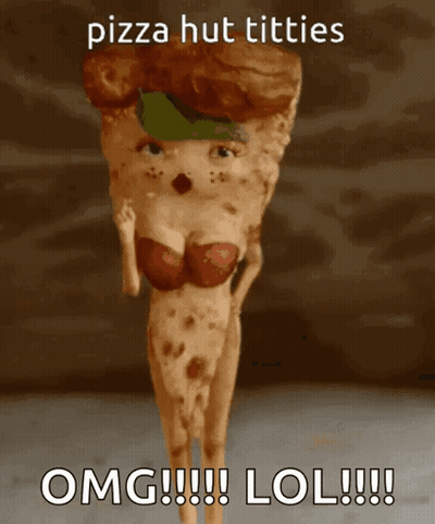 A Picture Of A Pizza That Looks Like A Woman GIF