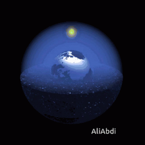 A Picture Of A Planet With The Name Aliabdi On It GIF
