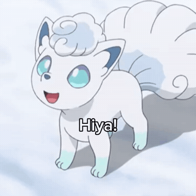 A Picture Of A Pokemon With The Word Hiya Written On It GIF