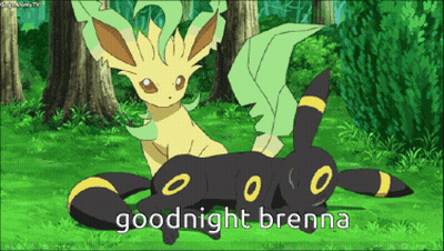 A Picture Of A Pokemon With The Words Goodnight Brenna Below It GIF