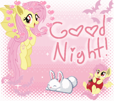 A Picture Of A Pony And A Rabbit Says Good Night GIF