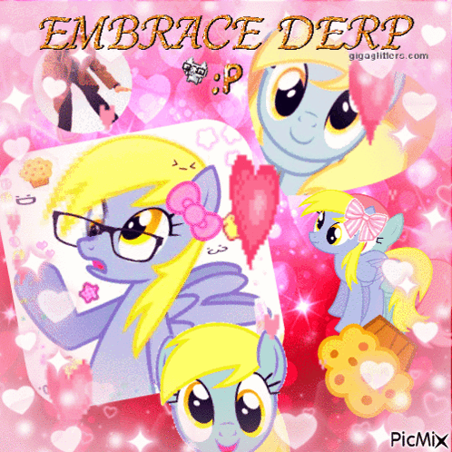 A Picture Of A Pony With The Words Embrace Derp GIF