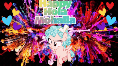 A Picture Of A Pony With The Words Happy Hola Mohalla Above It GIF