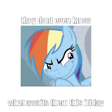 A Picture Of A Pony With The Words They Don T Even Know What Awaits Them This Friday Below It Sticker
