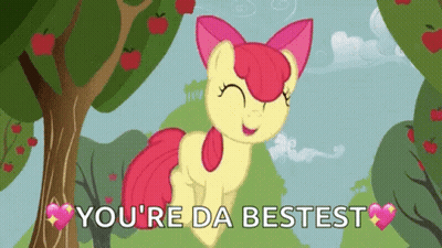 A Picture Of A Pony With The Words " You 'Re Da Bestest " On It GIF
