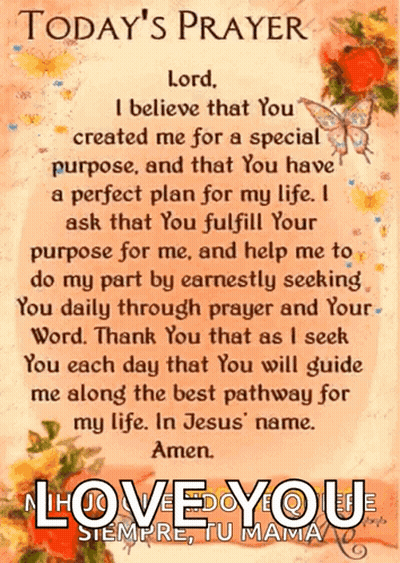 A Picture Of A Prayer With The Words Today 'S Prayer On It GIF
