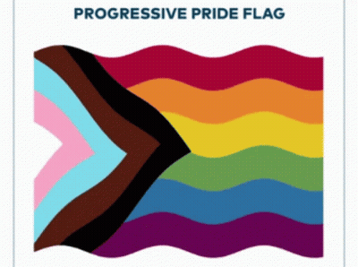 A Picture Of A Progressive Pride Flag With Different Colors GIF