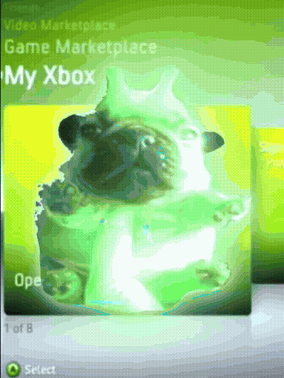 A Picture Of A Pug Is Displayed On A Screen That Says My Xbox GIF