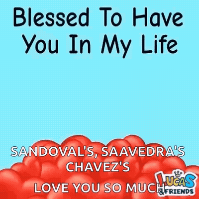 A Picture Of A Purple Bunny Surrounded By Red Hearts With The Words `` Blessed To Have You In My Life '' . GIF