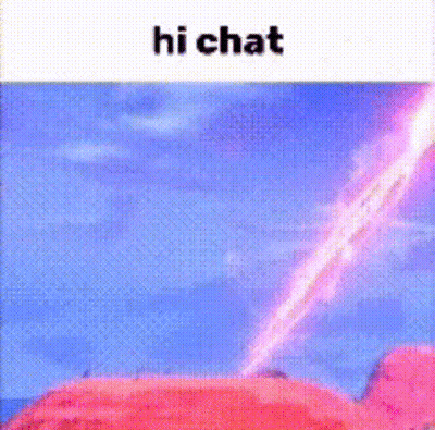 A Picture Of A Purple Light Coming Out Of The Sky With The Words `` Hi Chat '' . GIF