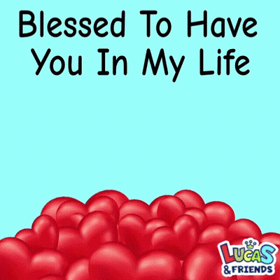 A Picture Of A Rabbit Surrounded By Hearts With The Words Blessed To Have You In My Life GIF