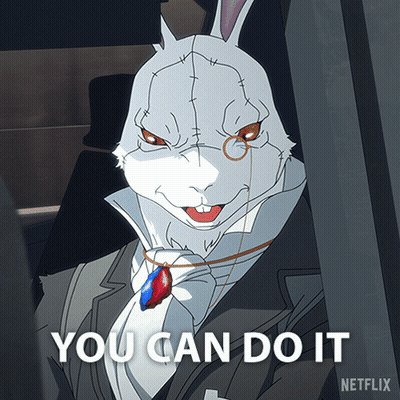 A Picture Of A Rabbit With The Words You Can Do It On The Bottom GIF