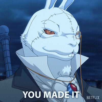 A Picture Of A Rabbit With The Words You Made It GIF