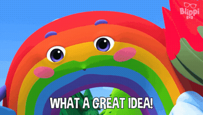 A Picture Of A Rainbow With The Words What A Great Idea GIF