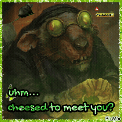 A Picture Of A Rat With Goggles And The Words " Cheesed To Meet You " On It GIF