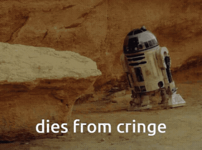 A Picture Of A Robot In The Desert With The Words Dies From Cringe Below It GIF