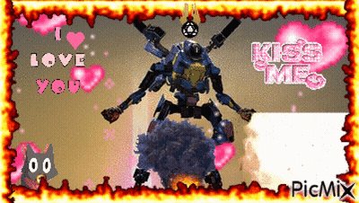 A Picture Of A Robot Saying I Love You And Kiss Me GIF