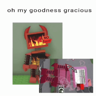 A Picture Of A Robot That Says Oh My Goodness Gracious On It GIF