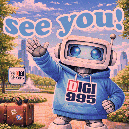 A Picture Of A Robot Wearing A Blue Digi 995 Hoodie GIF