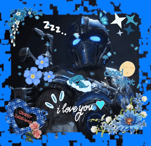 A Picture Of A Robot With A Heart That Says Sweet Dreams On It GIF