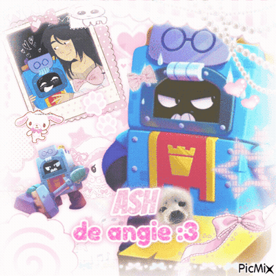 A Picture Of A Robot With Ash De Angie 3 Written On It GIF