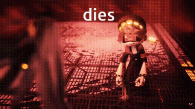 A Picture Of A Robot With The Word Dies Written On It GIF