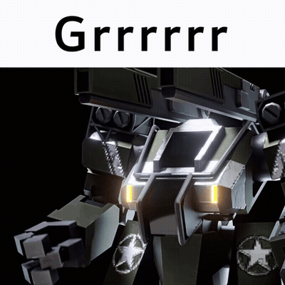A Picture Of A Robot With The Word Grrrr On Top Of It GIF