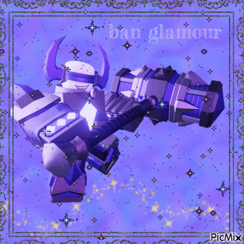 A Picture Of A Robot With The Words Ban Glamour Written On It GIF
