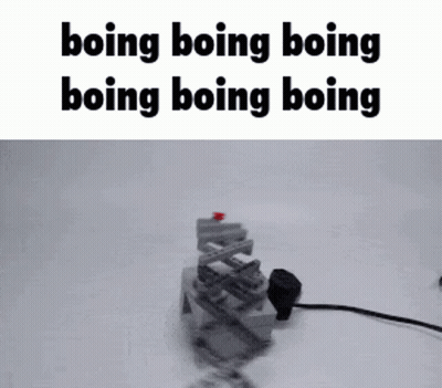 A Picture Of A Robot With The Words Boing Boing Boing Boing Boing Boing Written On It GIF