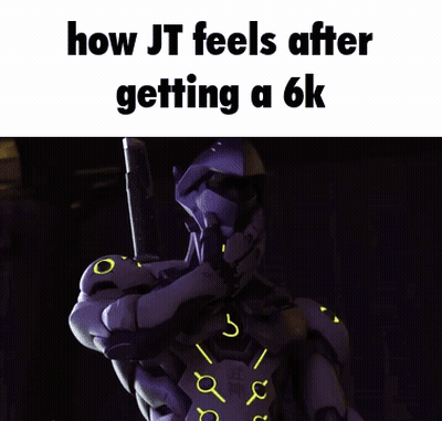 A Picture Of A Robot With The Words How Jt Feels After Getting A 6K Below It GIF