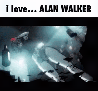A Picture Of A Robot With The Words I Love Alan Walker Below It GIF