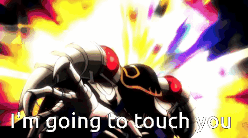 A Picture Of A Robot With The Words I 'M Going To Touch You On It GIF