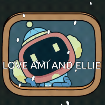 A Picture Of A Robot With The Words Love Ami And Ellie GIF