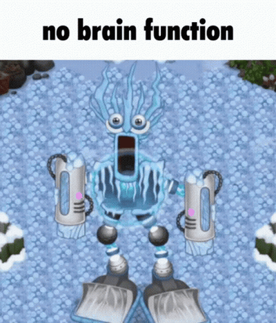A Picture Of A Robot With The Words " No Brain Function " Below It GIF