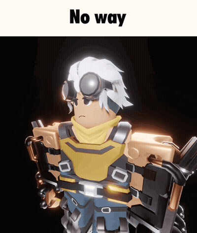 A Picture Of A Robot With The Words " No Way " Above It GIF