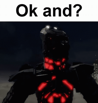 A Picture Of A Robot With The Words Ok And Written Above It GIF