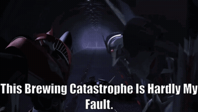 A Picture Of A Robot With The Words This Brewing Catastrophe Is Hardly My Fault GIF
