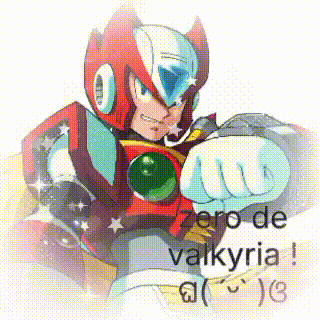 A Picture Of A Robot With The Words Zero De Valkyria Written Below It GIF