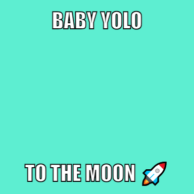 A Picture Of A Rocket With The Words Baby Yolo To The Moon Written On It GIF