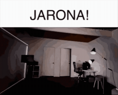 A Picture Of A Room With The Words Jarona Written On It GIF